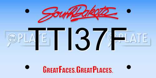 TTI37F South Dakota License Plate