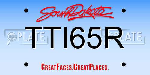 TTI65R South Dakota License Plate