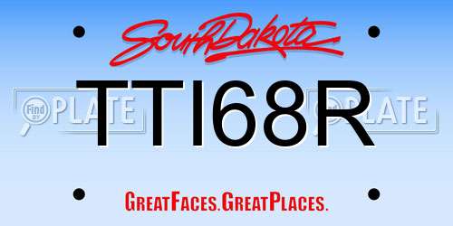 TTI68R South Dakota License Plate