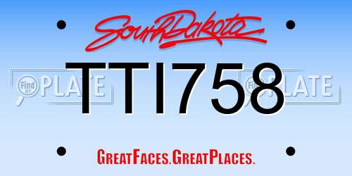 TTI758 South Dakota License Plate