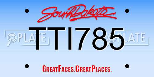 TTI785 South Dakota License Plate
