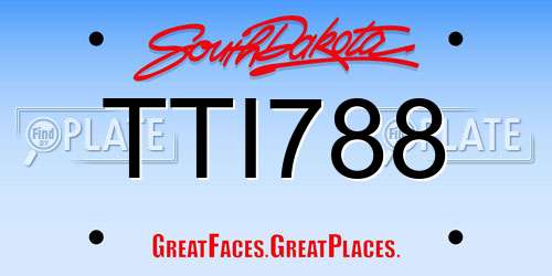 TTI788 South Dakota License Plate