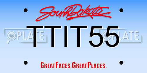 TTIT55 South Dakota License Plate