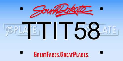 TTIT58 South Dakota License Plate