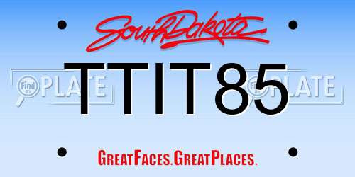 TTIT85 South Dakota License Plate