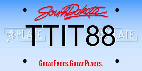 TTIT88 South Dakota License Plate