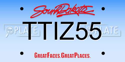 TTIZ55 South Dakota License Plate