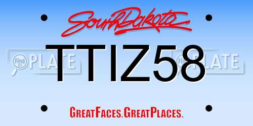 TTIZ58 South Dakota License Plate