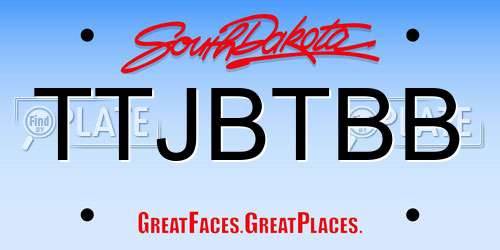 TTJBTBB South Dakota License Plate