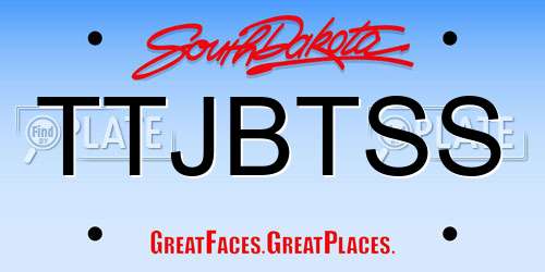 TTJBTSS South Dakota License Plate