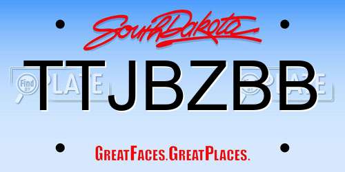 TTJBZBB South Dakota License Plate