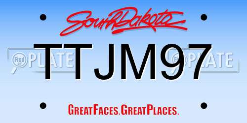 TTJM97 South Dakota License Plate