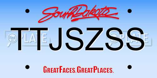 TTJSZSS South Dakota License Plate