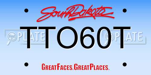 TTO60T South Dakota License Plate