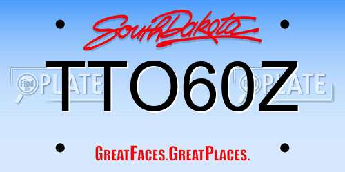 TTO60Z South Dakota License Plate