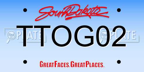 TTOG02 South Dakota License Plate