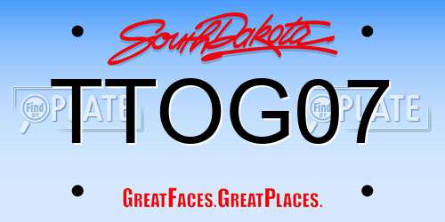 TTOG07 South Dakota License Plate