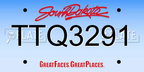 TTQ3291 South Dakota License Plate