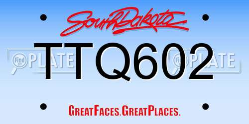 TTQ602 South Dakota License Plate