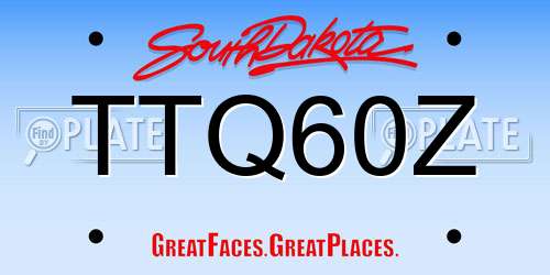 TTQ60Z South Dakota License Plate