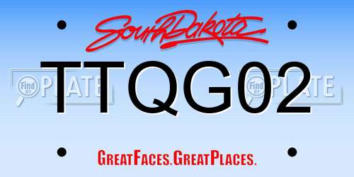 TTQG02 South Dakota License Plate