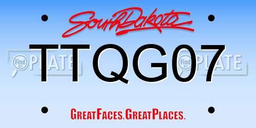 TTQG07 South Dakota License Plate