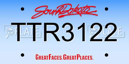 TTR3122 South Dakota License Plate