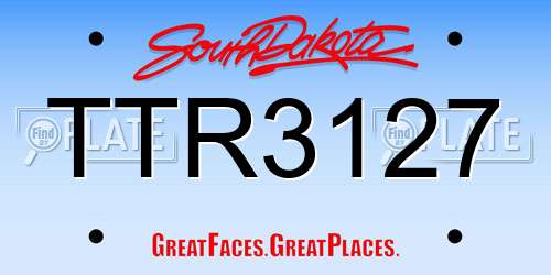 TTR3127 South Dakota License Plate