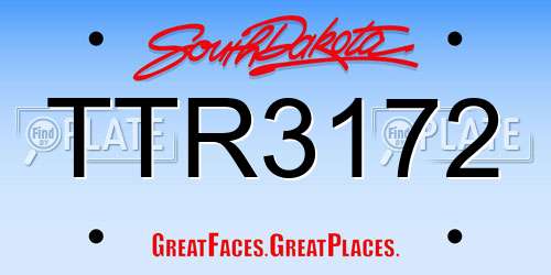 TTR3172 South Dakota License Plate