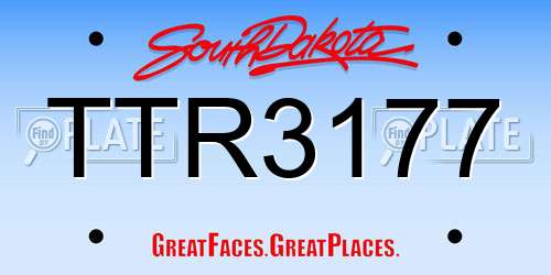 TTR3177 South Dakota License Plate