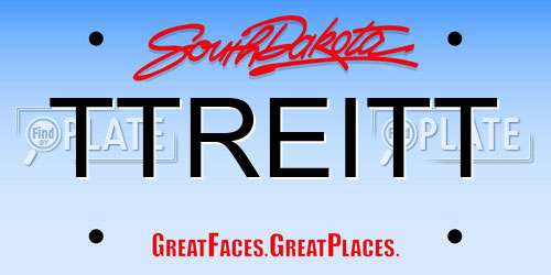 TTREITT South Dakota License Plate