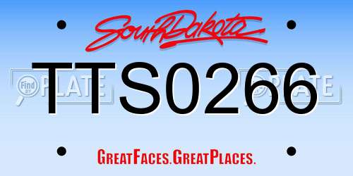 TTS0266 South Dakota License Plate