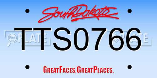 TTS0766 South Dakota License Plate