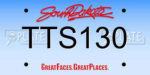 TTS130 South Dakota License Plate