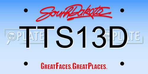 TTS13D South Dakota License Plate