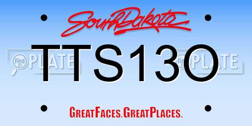 TTS13O South Dakota License Plate