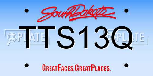 TTS13Q South Dakota License Plate