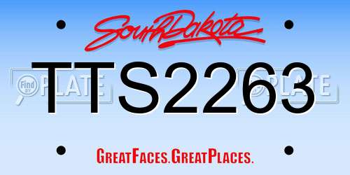 TTS2263 South Dakota License Plate