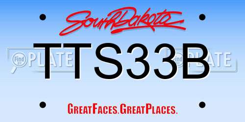 TTS33B South Dakota License Plate