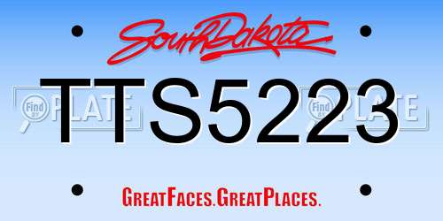 TTS5223 South Dakota License Plate