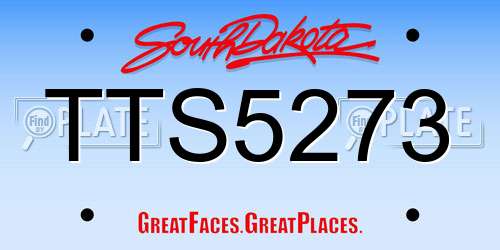 TTS5273 South Dakota License Plate