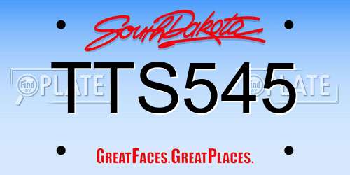 TTS545 South Dakota License Plate