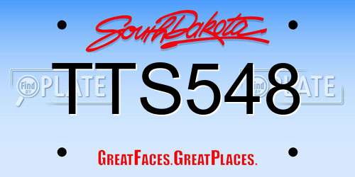 TTS548 South Dakota License Plate