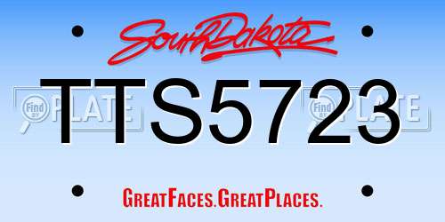TTS5723 South Dakota License Plate