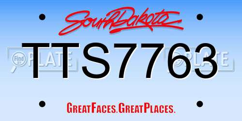 TTS7763 South Dakota License Plate