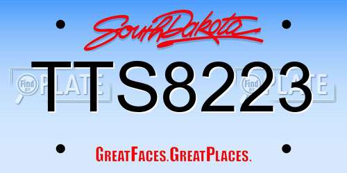 TTS8223 South Dakota License Plate