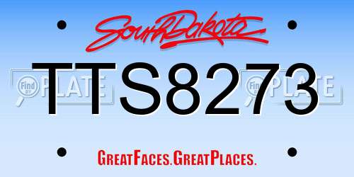 TTS8273 South Dakota License Plate