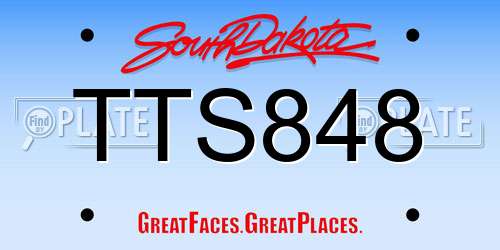 TTS848 South Dakota License Plate