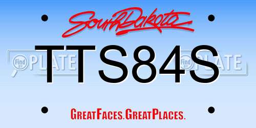 TTS84S South Dakota License Plate