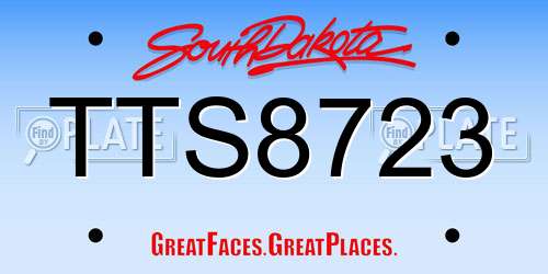 TTS8723 South Dakota License Plate